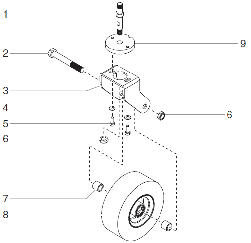 LineCrew 1600 Caster Assembly (P/N 0509250)